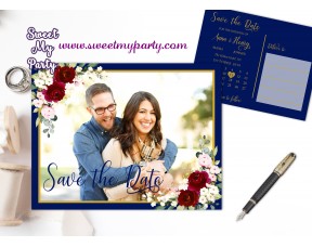 Navy Burgndy Save the Date,Navy Burgundy Save Our Date,(125w)